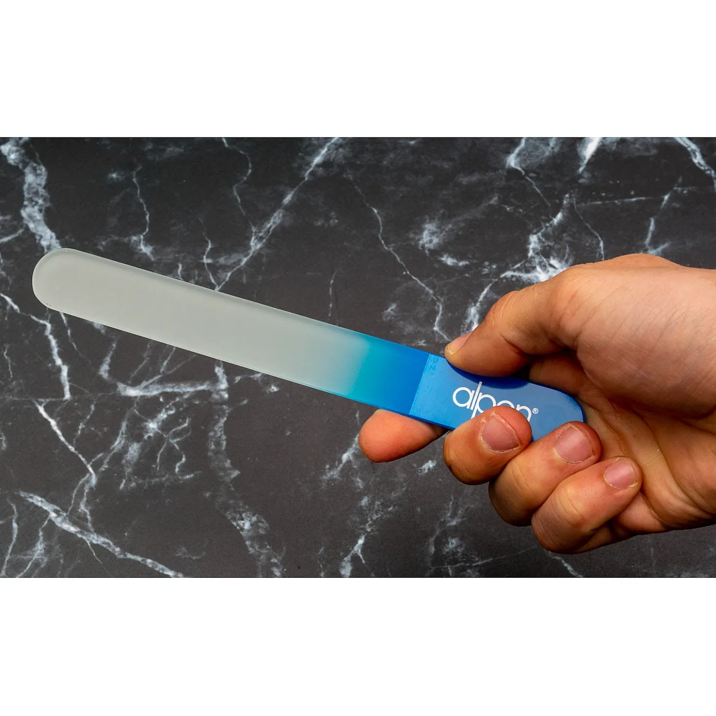 Alpen Glazen Nagelvijl Blauw 20 cm