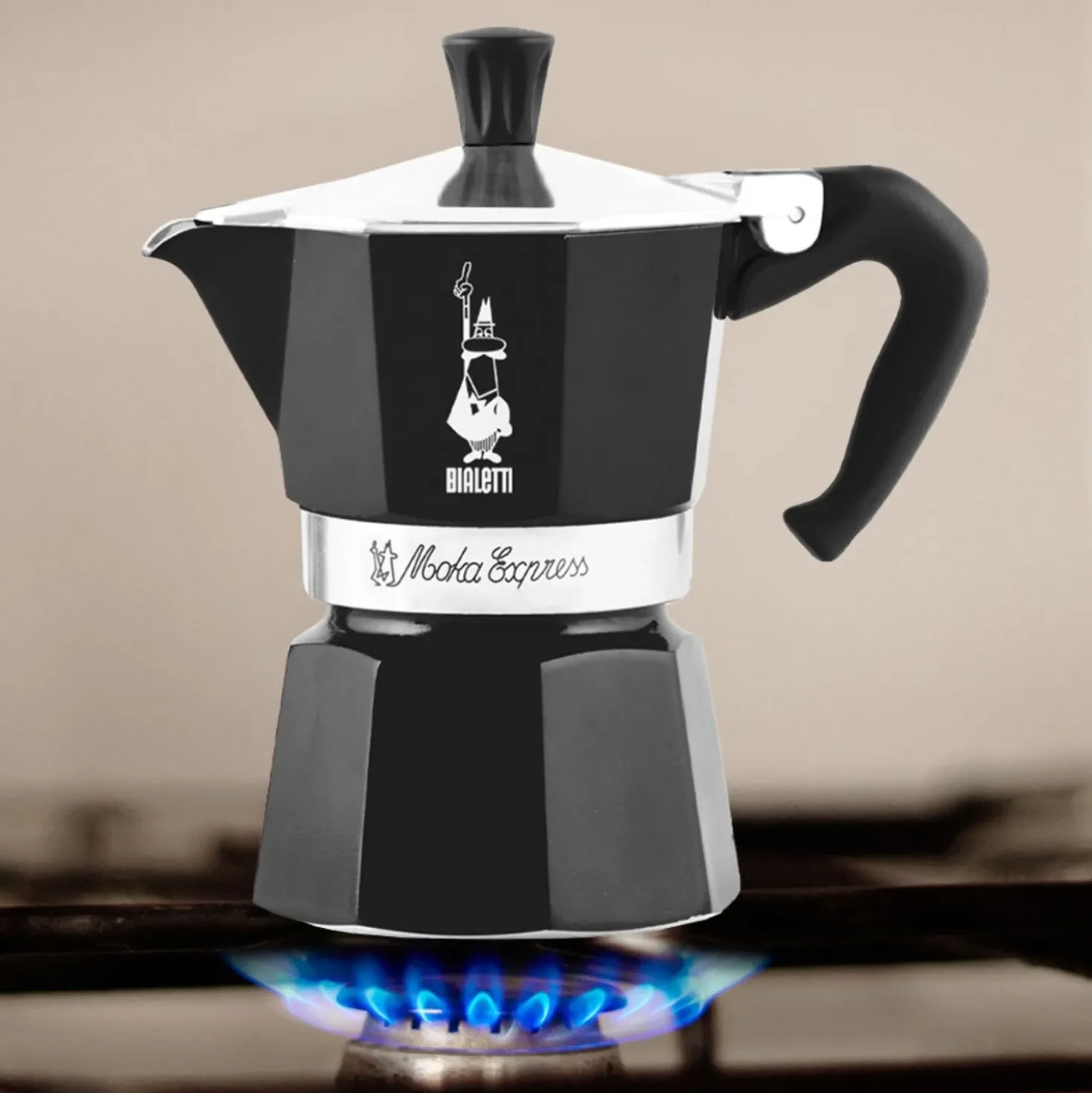 Bialetti Moka Color Zwart 6 kops