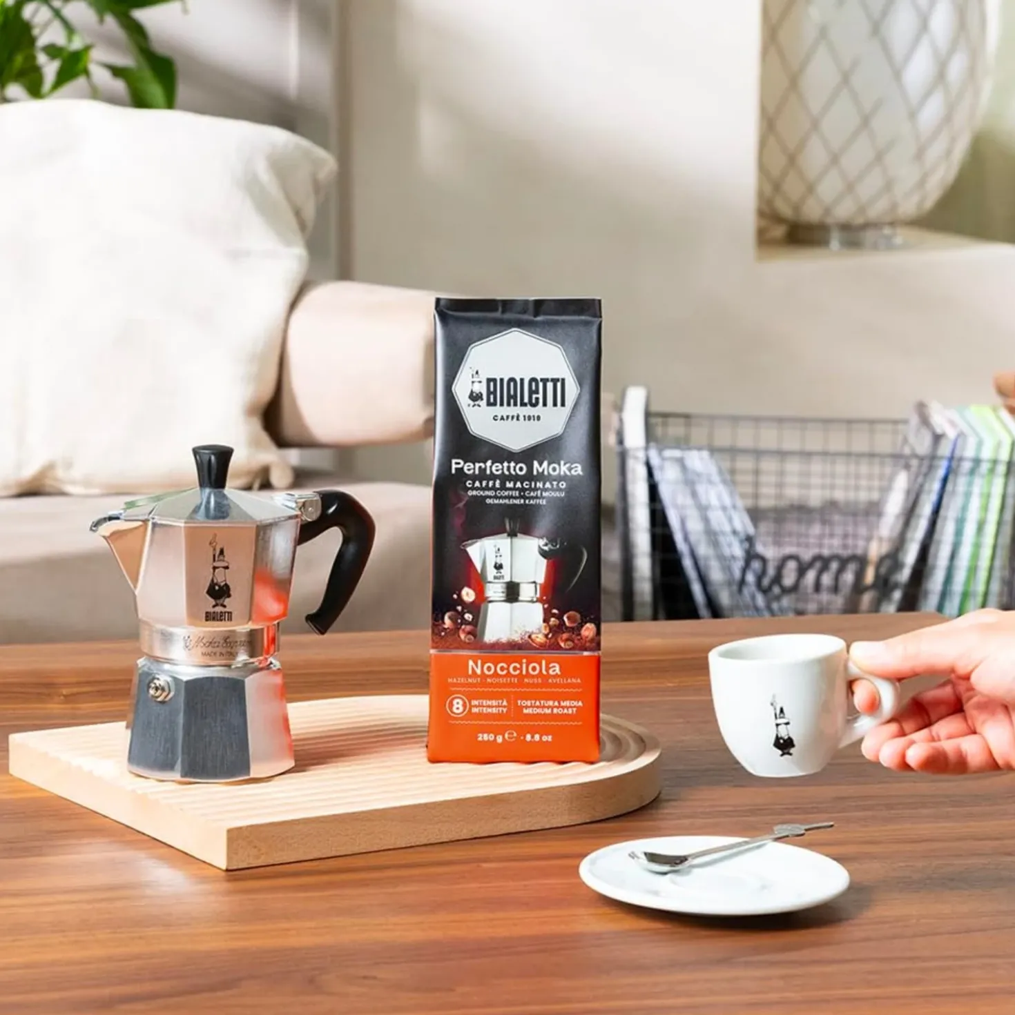 Bialetti Perfetto Moka Nocciola Gemalen Koffie
