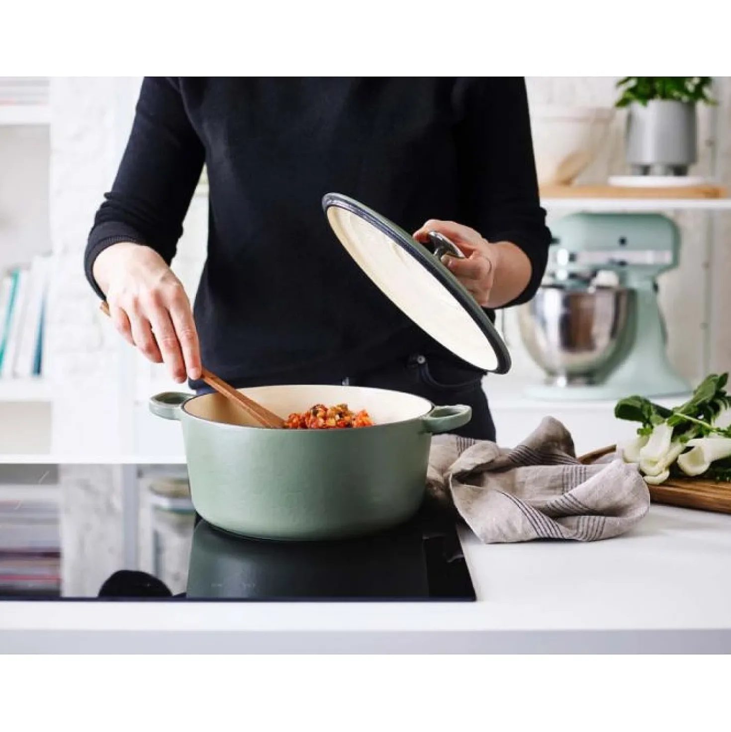 BK Bourgogne Gietijzeren Braadpan Olive Green 28 cm