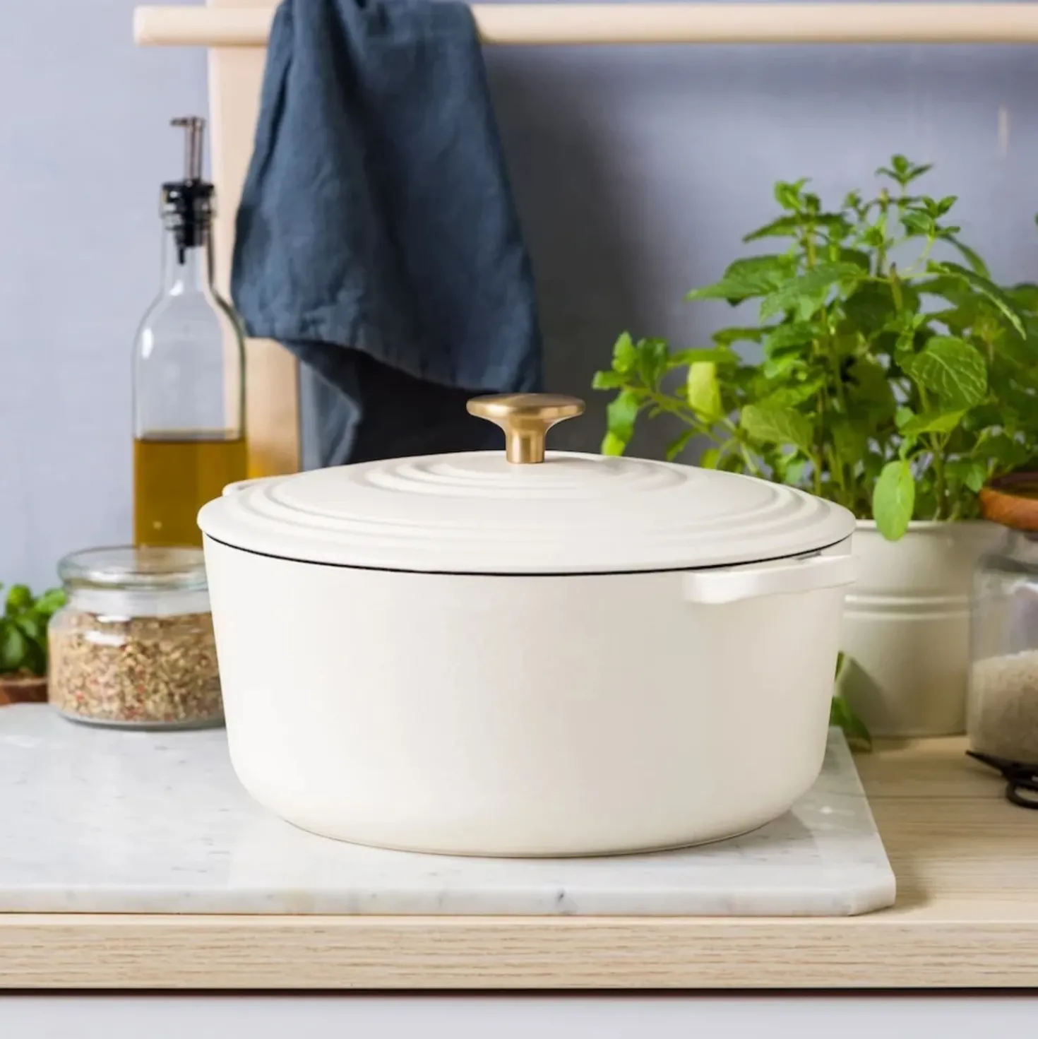 BK Bourgogne Gietijzeren Braadpan Cream White 24 cm