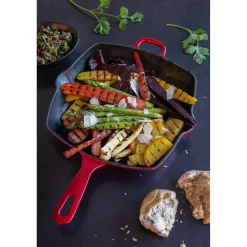 BK Bourgogne Grillpan Vierkant 26 cm Chili Rood