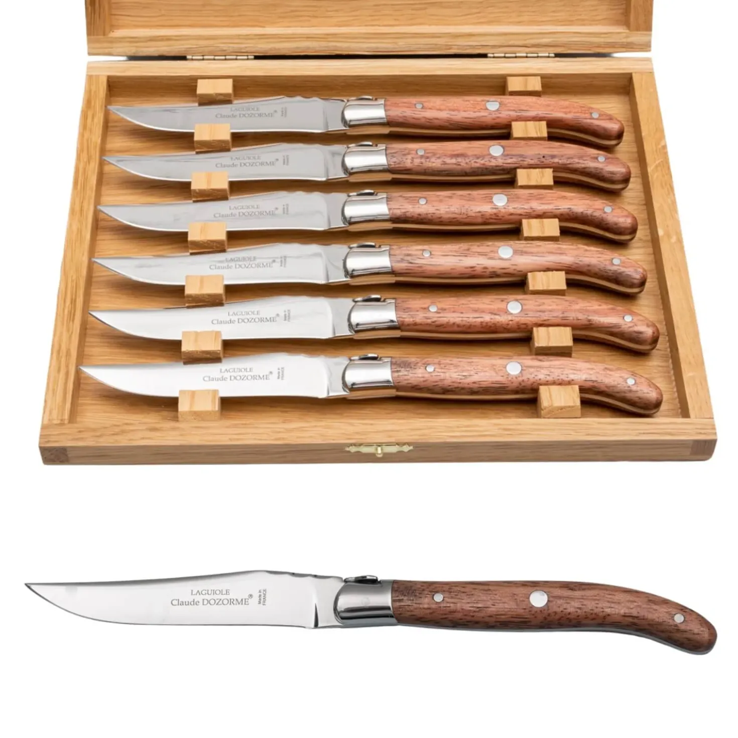 Claude Dozorme Laguiole Steakmessen Exotisch hout
