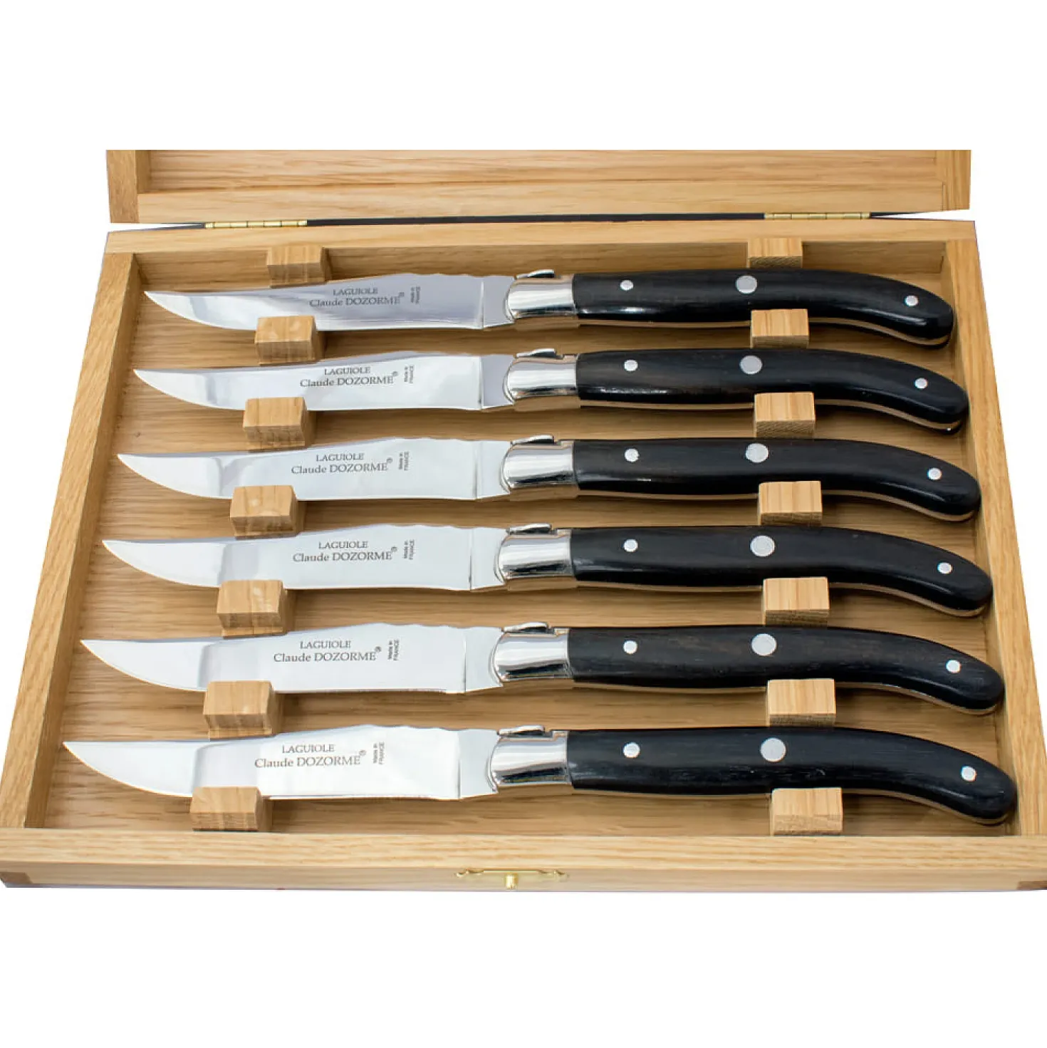 Claude Dozorme Laguiole Steakmessen Zwart Hout