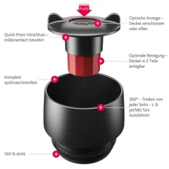 Emsa Reisbeker Zwart 360 ml