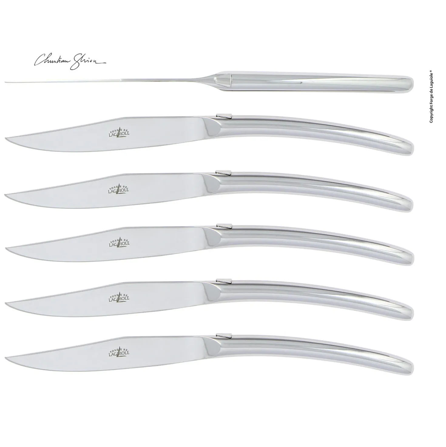Forge de Laguiole Steakmessen Christian Ghion Gepolijst (6 stuks)