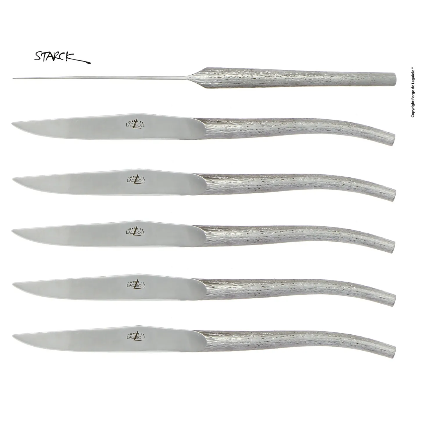 Forge de Laguiole Steakmessen Philippe Starck Satin (6 stuks)