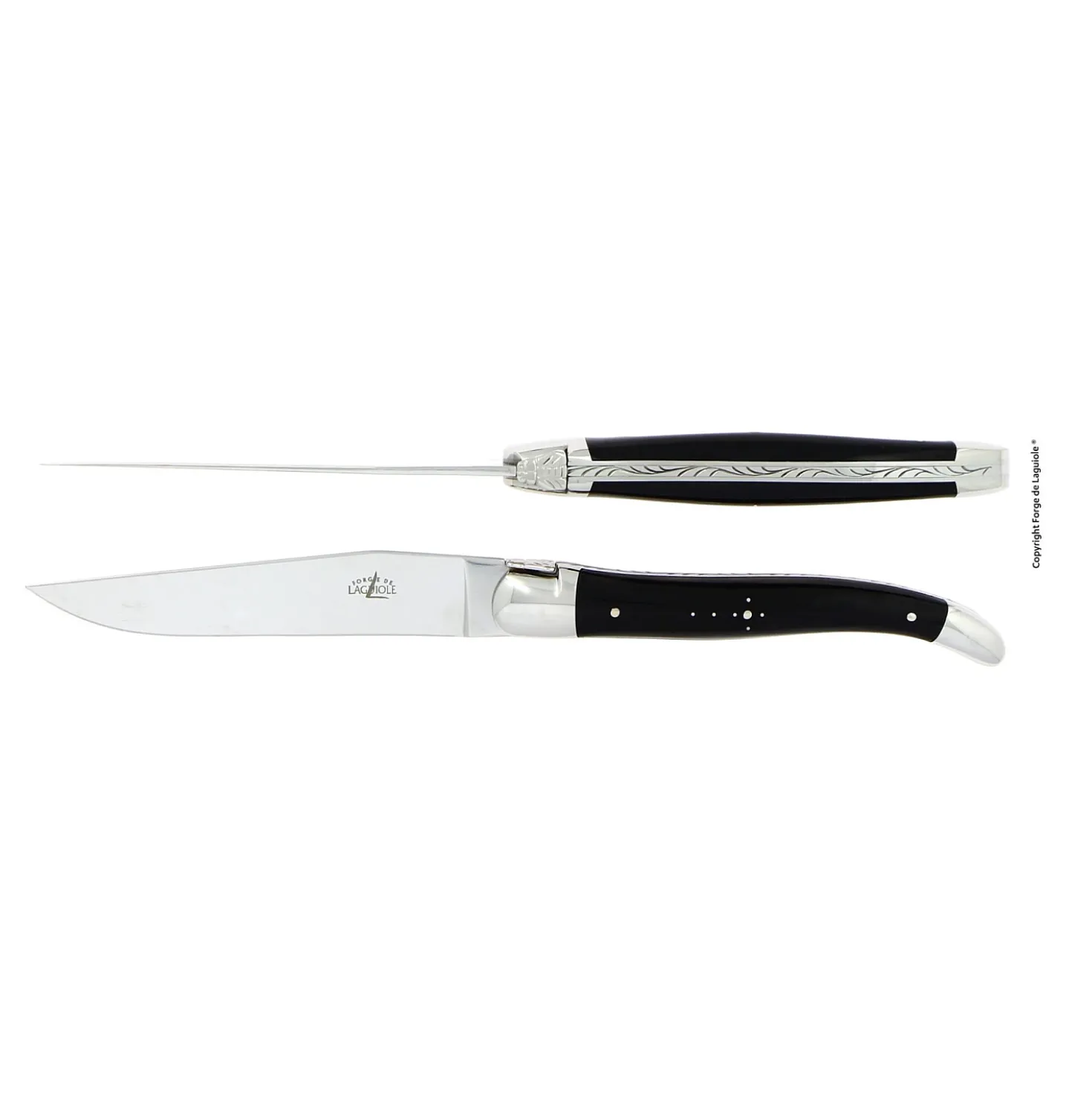 Forge de Laguiole Steakmessen Donker Hoorn (2 stuks)
