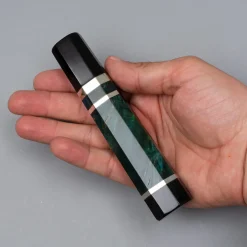 Handvat Blauw/Groen hout met Buffelhoorn 135 mm