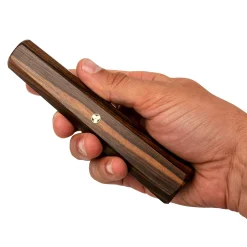 Handvat Donker hout met Mozaiek Pin Ocatagon