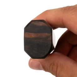 Handvat Donker hout met Mozaiek Pin Ocatagon