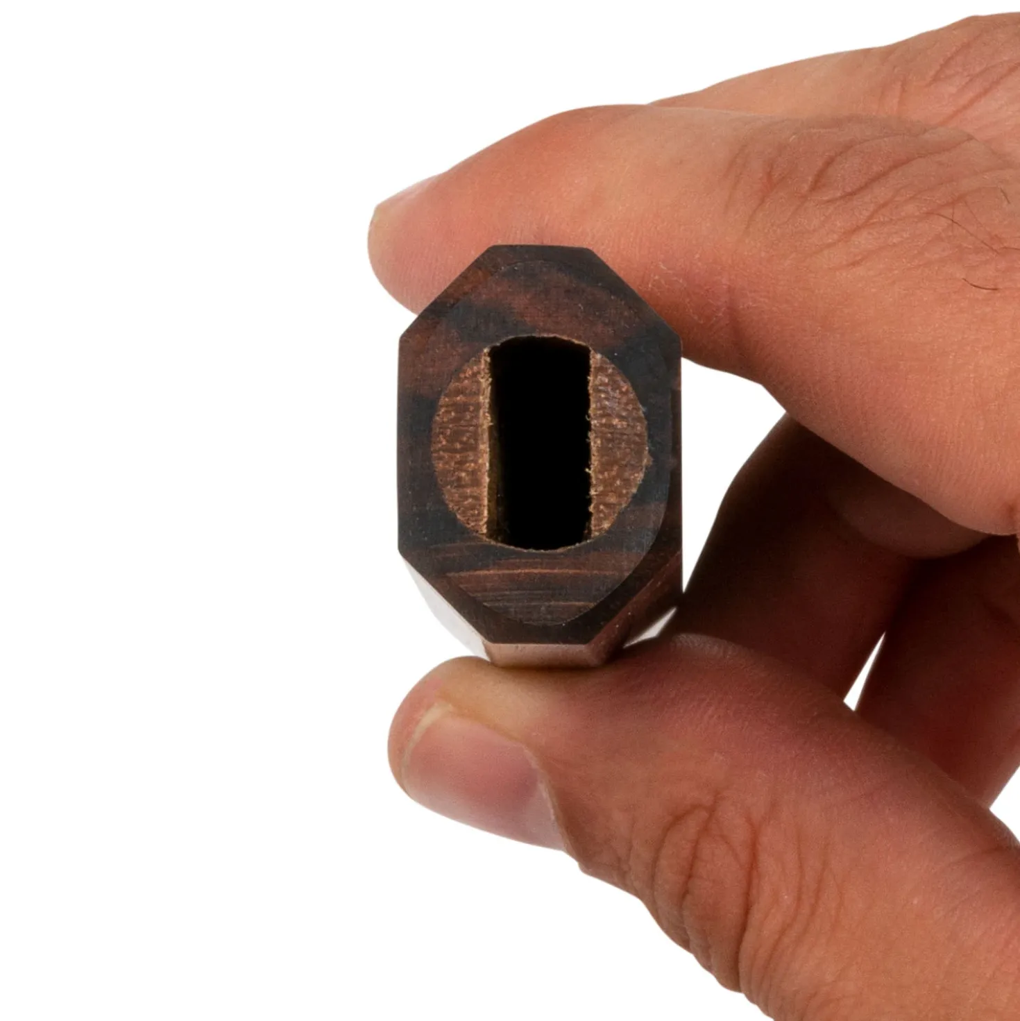 Handvat Donker hout met Mozaiek Pin Ocatagon