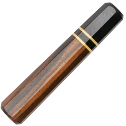 Handvat Donker hout met Ringen Ocatagon