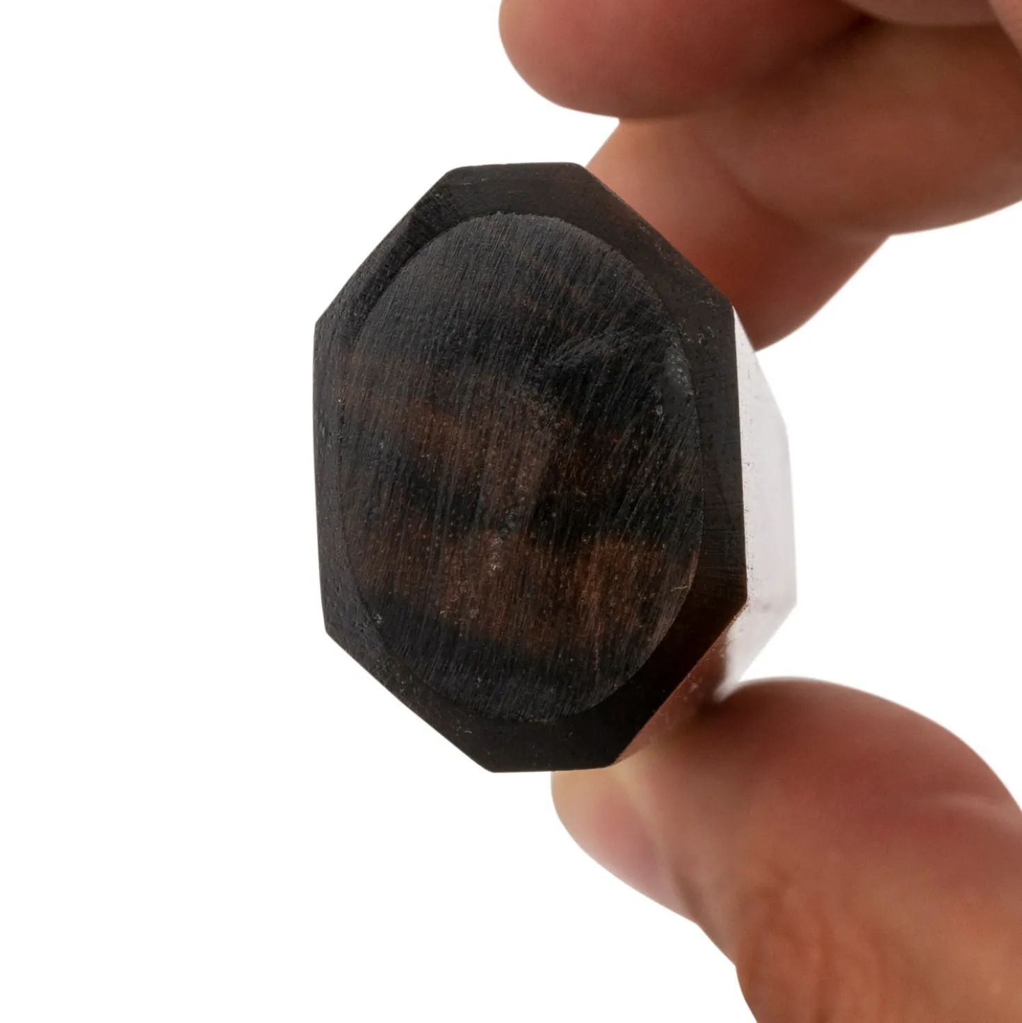 Handvat Donker hout met Ringen Ocatagon