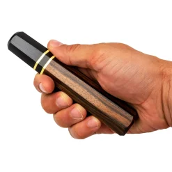 Handvat Donker hout met Ringen Ocatagon