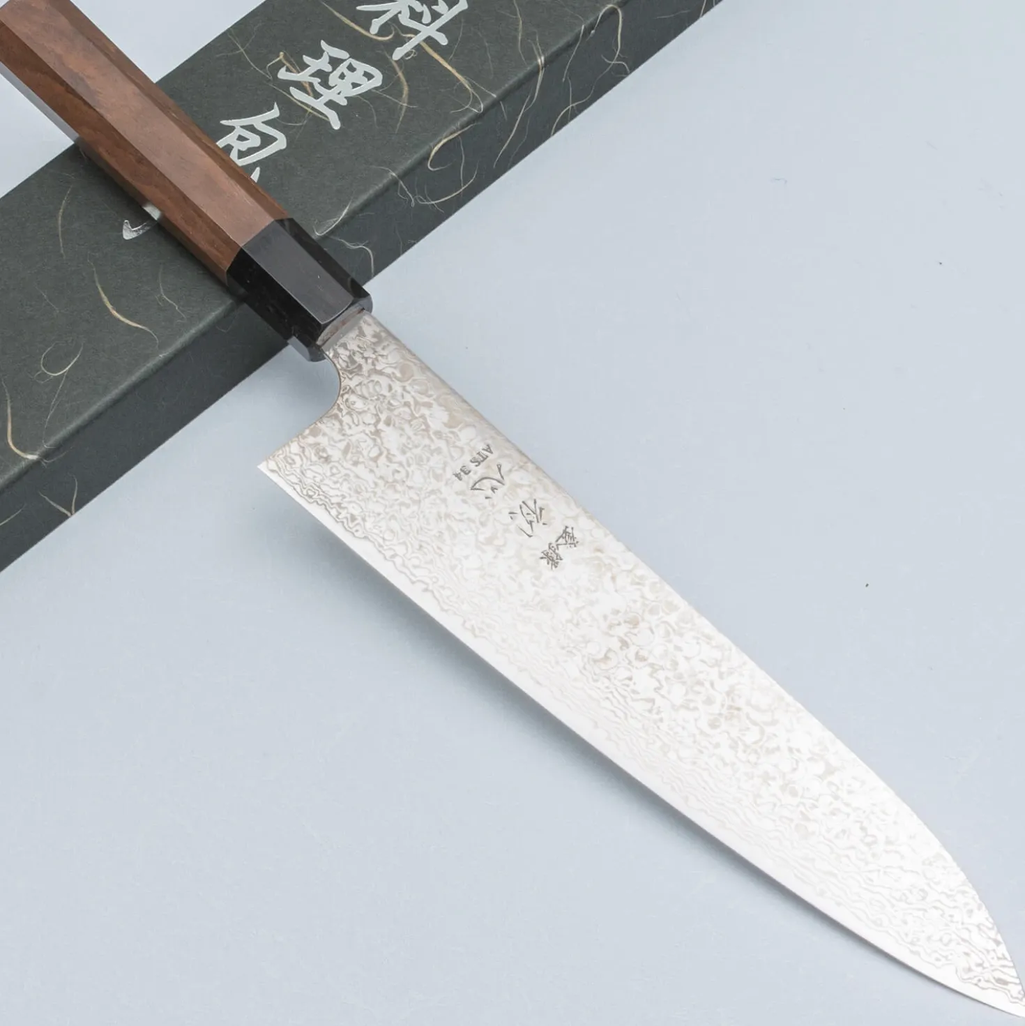 Hatsukokoro Ginga 34 Nickel Damast Gyuto 24 cm
