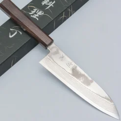 Hatsukokoro Ginsou Ginsan Nickel Damast Santoku 18 cm