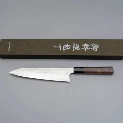 Hatsukokoro Ginyo Ginsan Damast Tsuchime Gyuto 21 cm