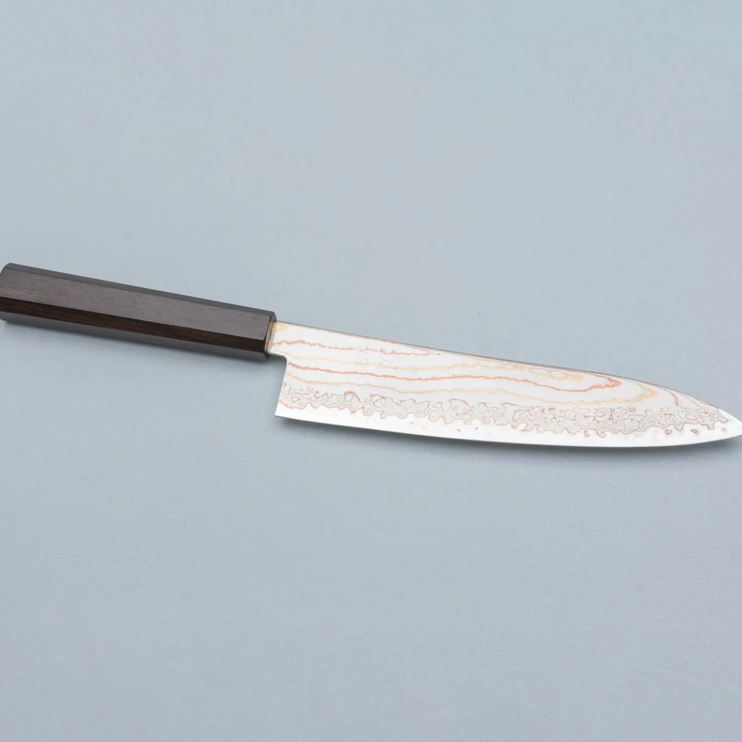 Hatsukokoro Hayabusa Aogami #2 Rainbow Damast Gyuto 21 cm