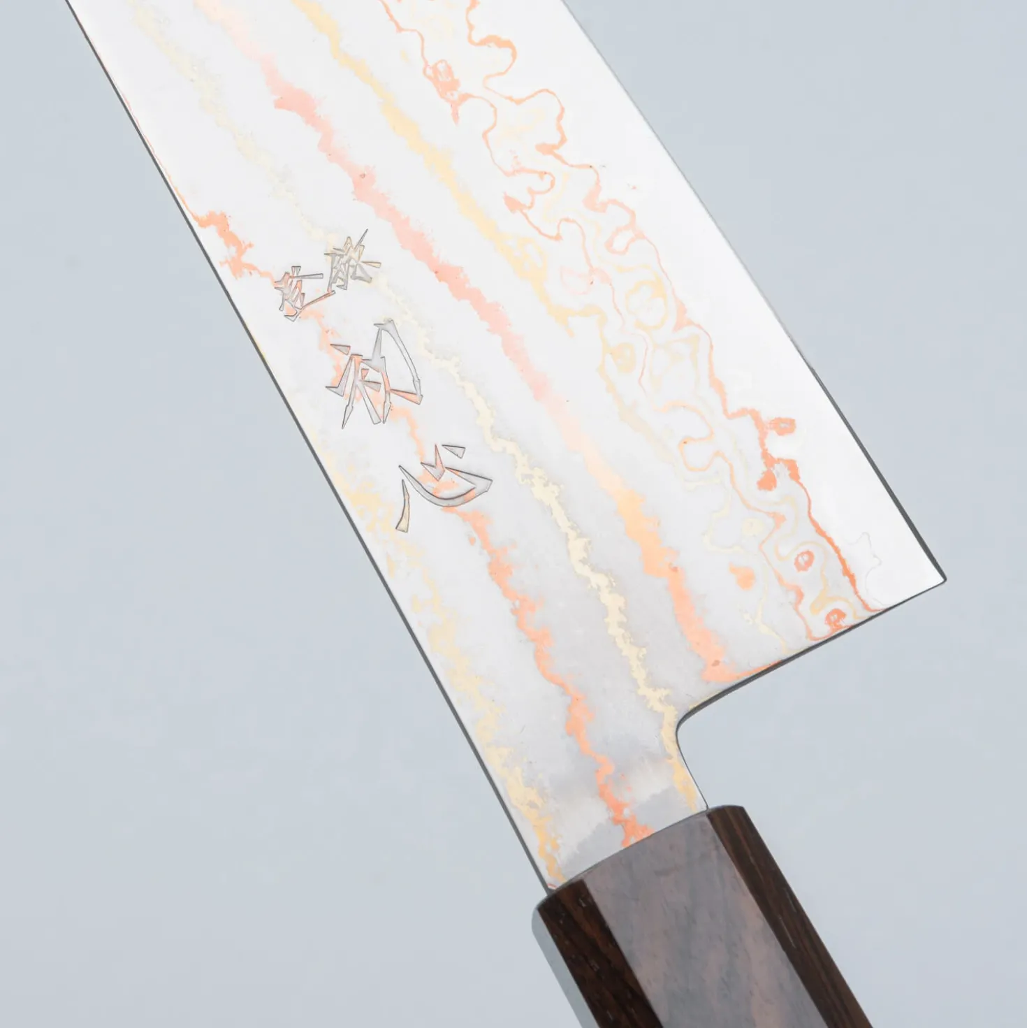 Hatsukokoro Hayabusa Aogami #2 Rainbow Damast Santoku
