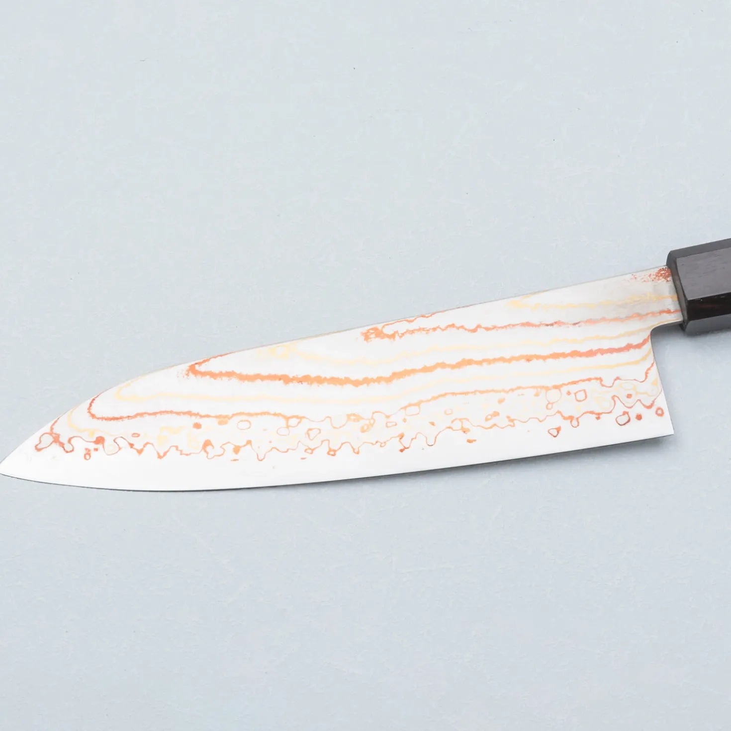 Hatsukokoro Hayabusa Aogami #2 Rainbow Damast Santoku