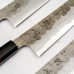 Hatsukokoro Inazuma Aogami Damascus Super Petty 15 cm