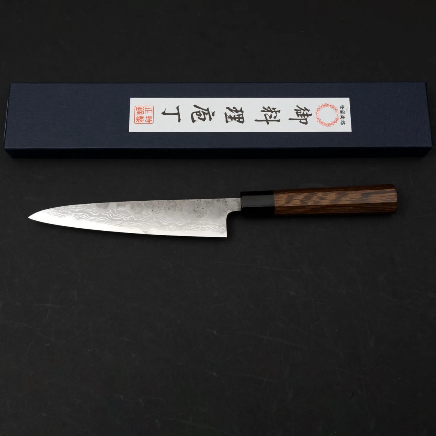 Hatsukokoro Inazuma Aogami Damascus Super Petty 15 cm
