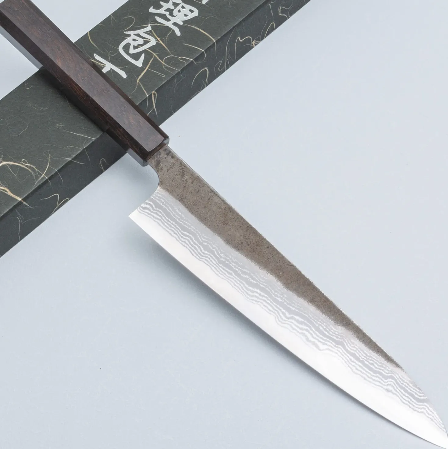 Hatsukokoro Inazuma Aogami Damascus Super Gyuto 21 cm