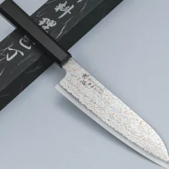 Hatsukokoro Kujaku V-Toku 2 Rainbow Damast Santoku