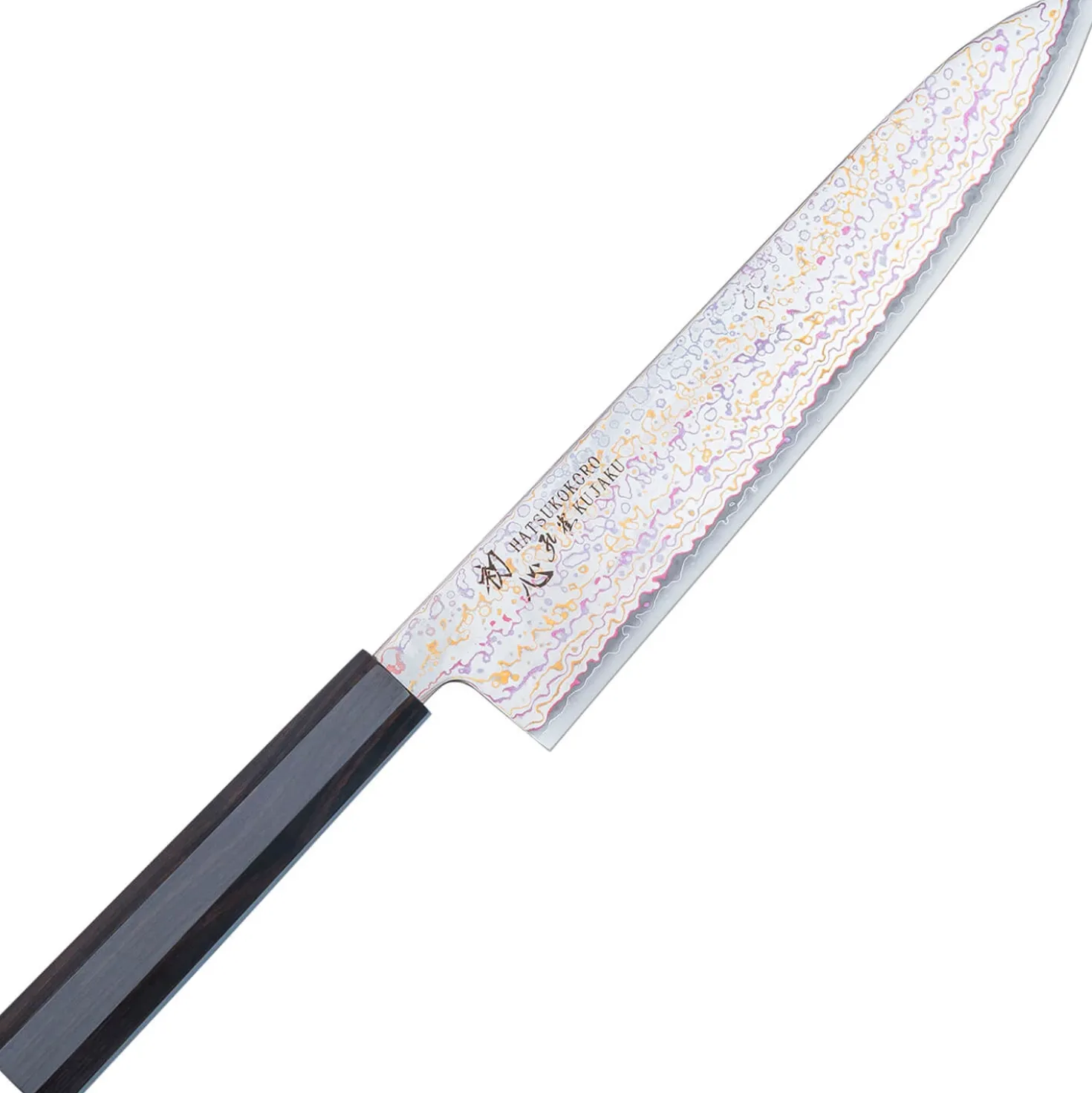 Hatsukokoro Kujaku V-Toku 2 Rainbow Damast Gyuto 24 cm