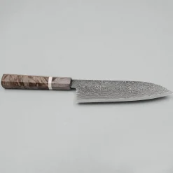 Hatsukokoro Ryuhyo Kurozome SG2 Damast Birch Santoku 18 cm