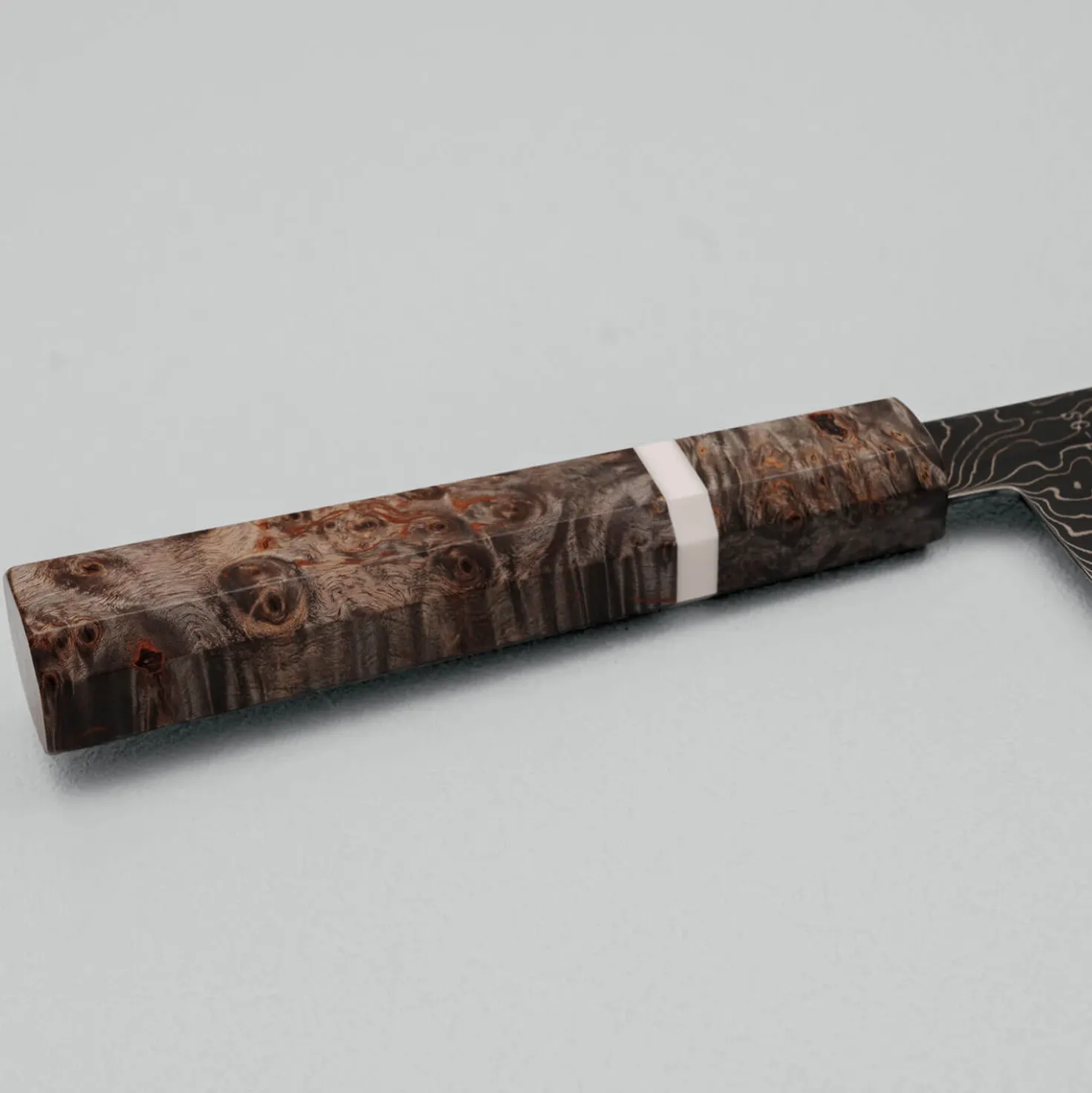 Hatsukokoro Ryuhyo Kurozome SG2 Damast Birch Bunka 18 cm
