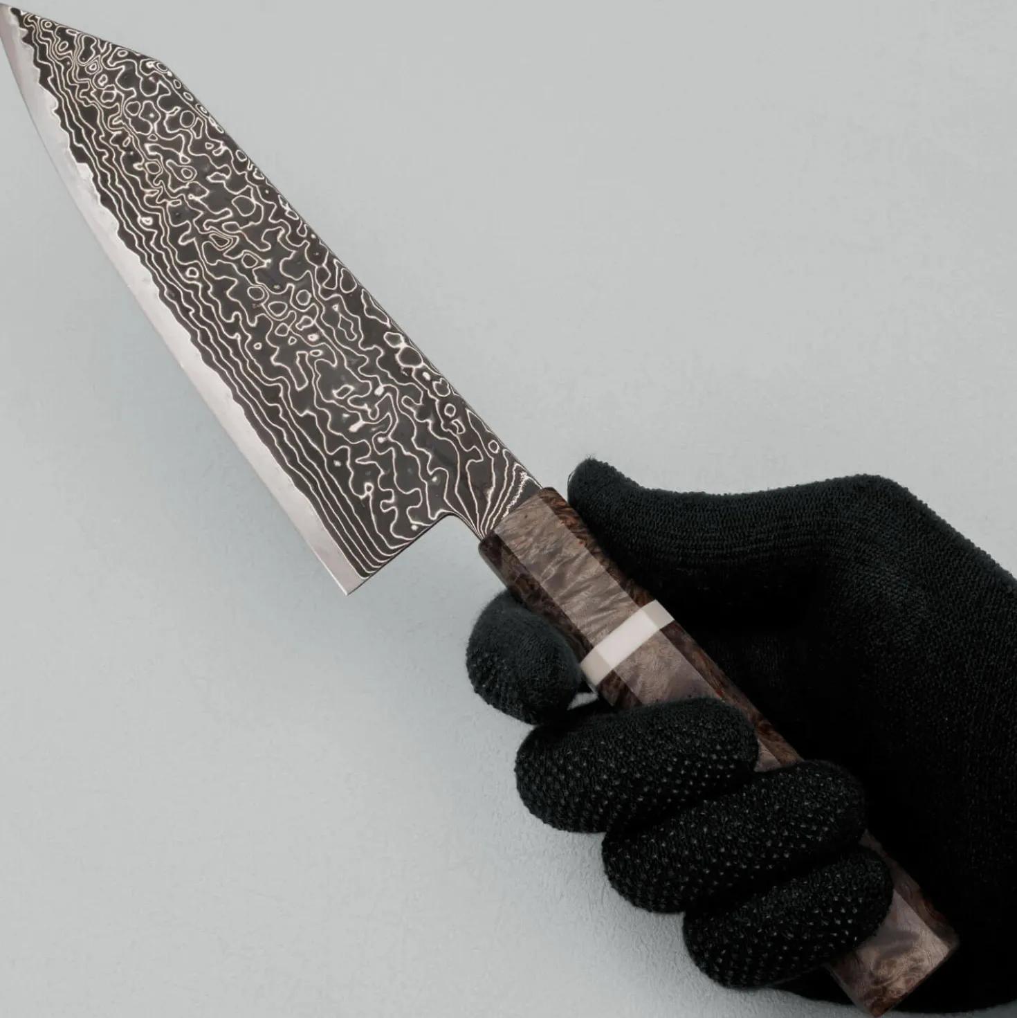 Hatsukokoro Ryuhyo Kurozome SG2 Damast Birch Bunka 18 cm