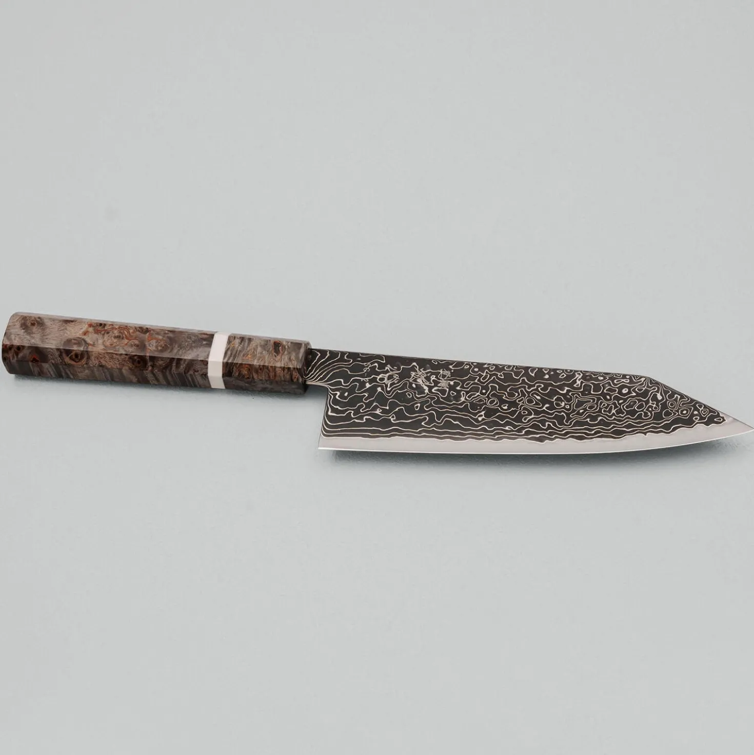 Hatsukokoro Ryuhyo Kurozome SG2 Damast Birch Bunka 18 cm