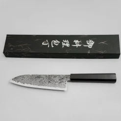 Hatsukokoro Ryuhyo Kurozome SG2 Damast Santoku 17.5 cm