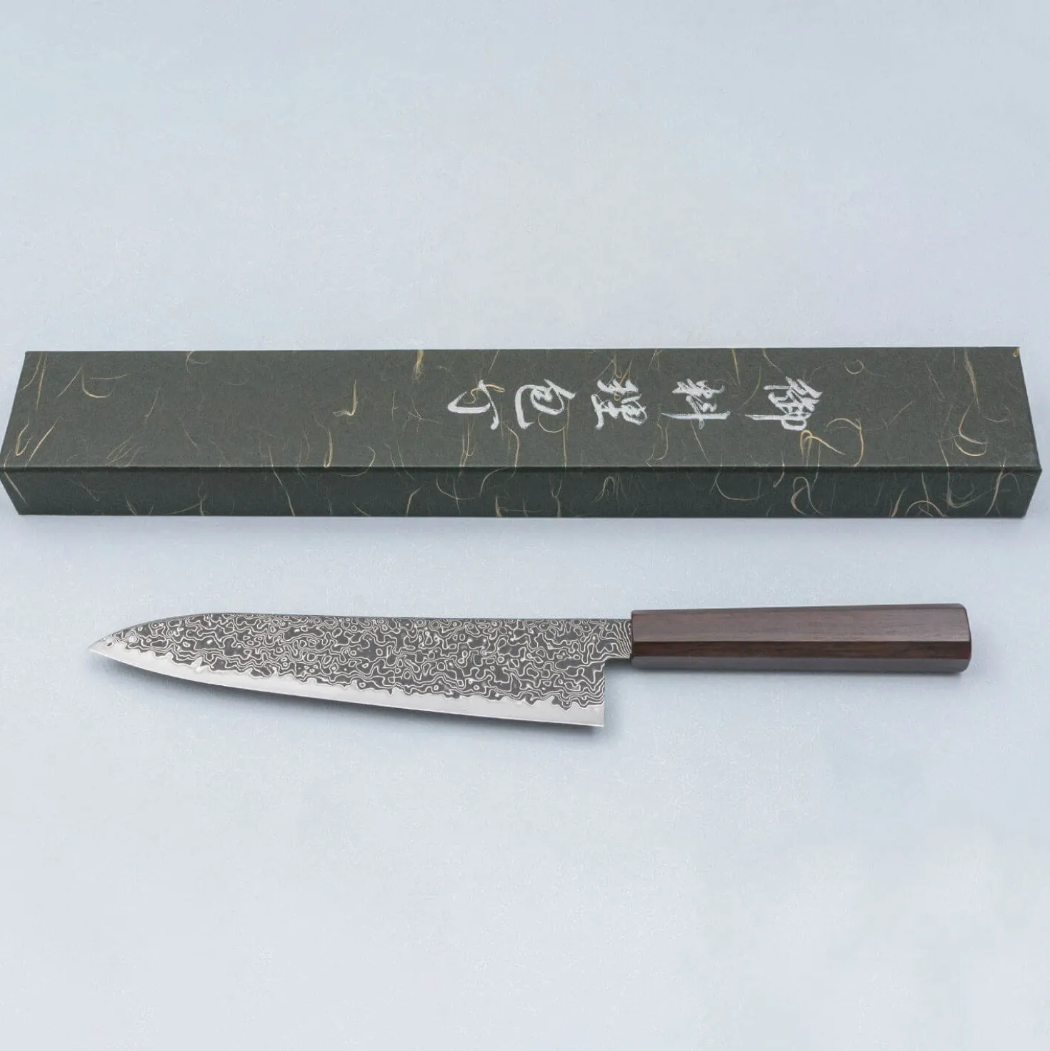 Hatsukokoro Ryuhyo Kurozome SG2 Damast Gyuto 21 cm