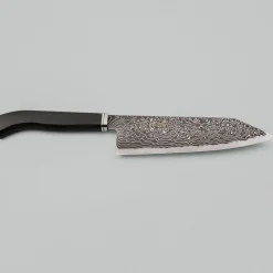 Hatsukokoro Ryuhyo Kurozome SG2 Damast Curved Ebony Bunka 18 cm