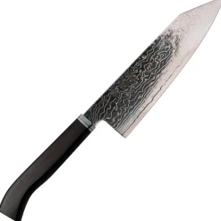 Hatsukokoro Ryuhyo Kurozome SG2 Damast Curved Ebony Bunka 18 cm