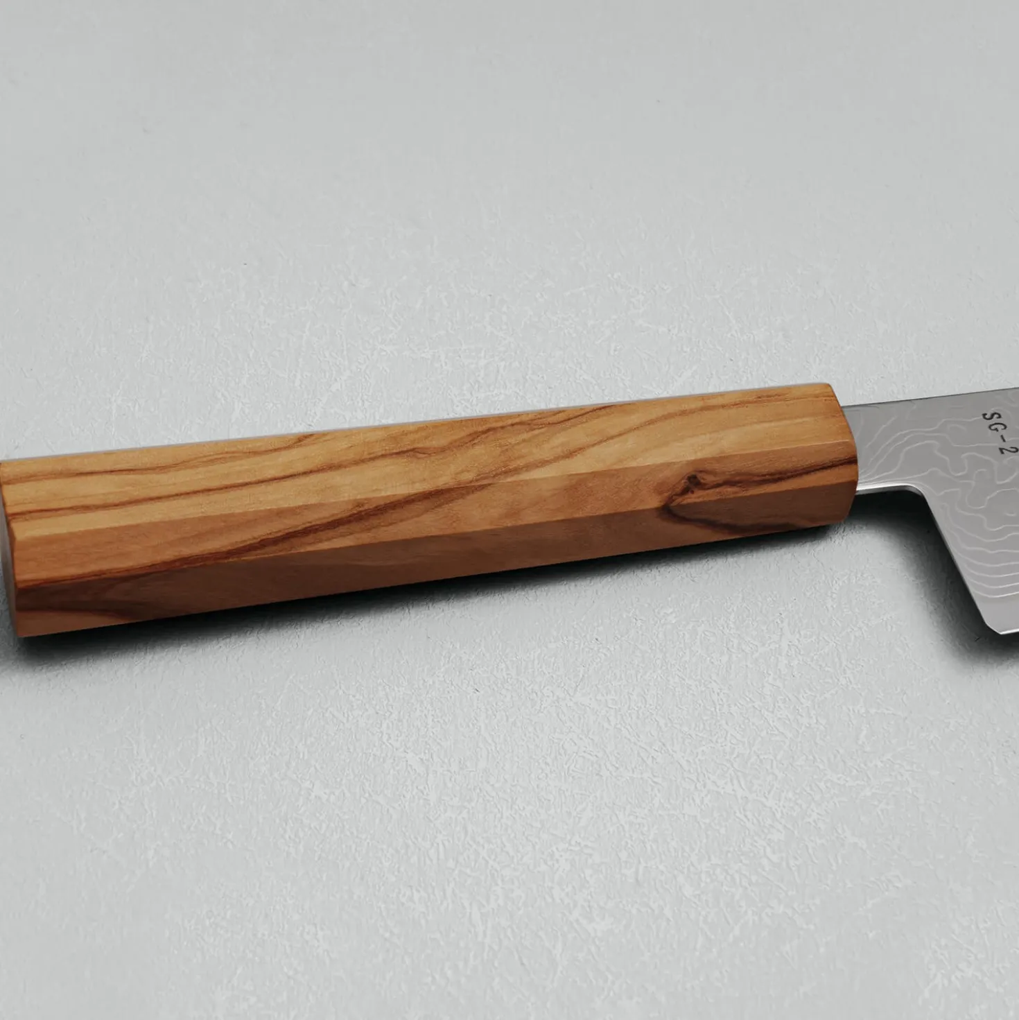 Hatsukokoro Ryuhyo SG2 Damast Olive Bunka 18 cm