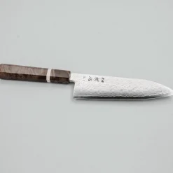 Hatsukokoro Ryuhyo SG2 Damast Birch Santoku 18 cm