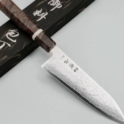 Hatsukokoro Ryuhyo SG2 Damast Birch Santoku 18 cm