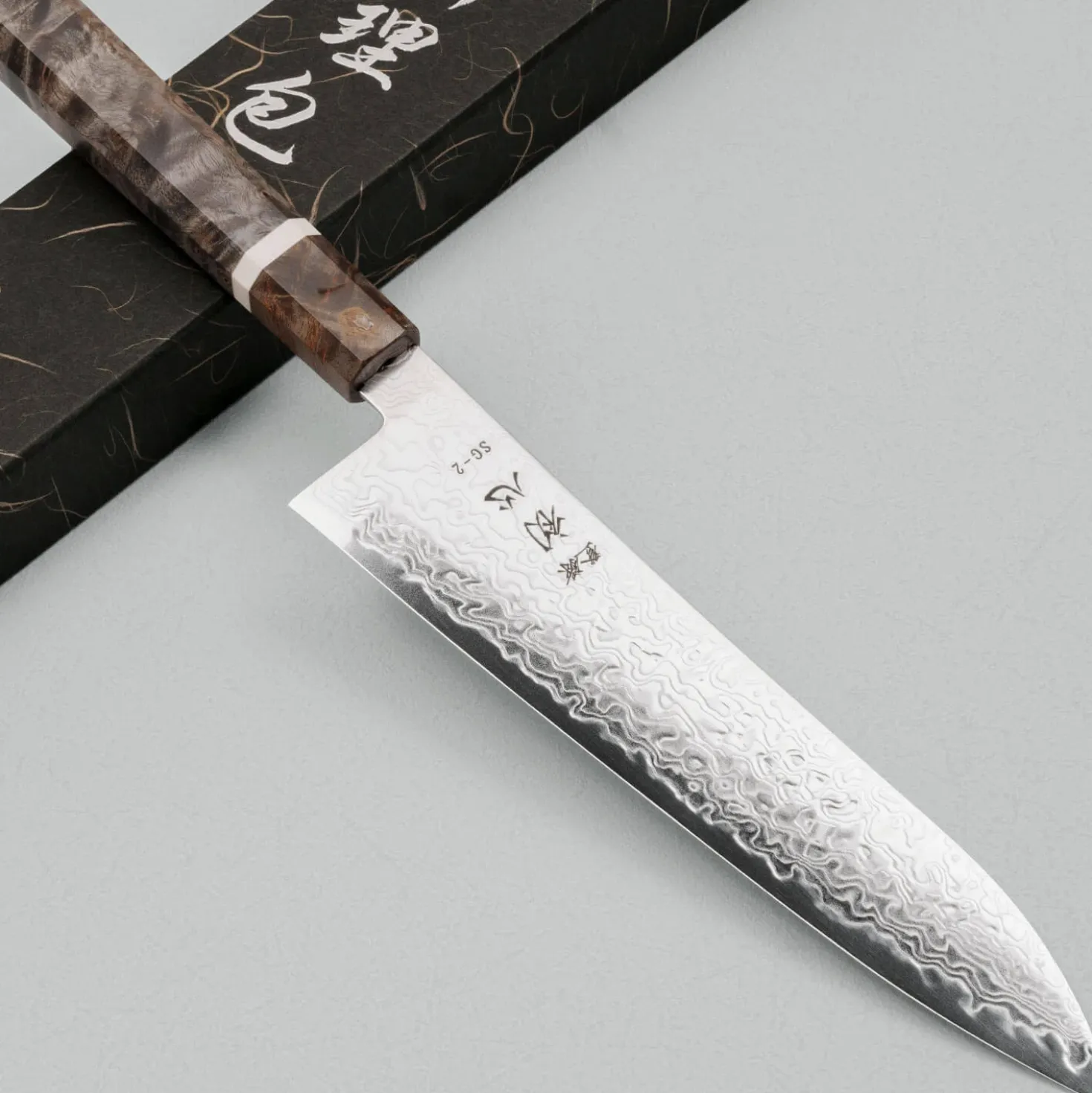 Hatsukokoro Ryuhyo SG2 Damast Birch Gyuto 21 cm