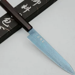 Hatsukokoro Ryuhyo SG2 Damast Ebony Blue Coating Petty 15 cm