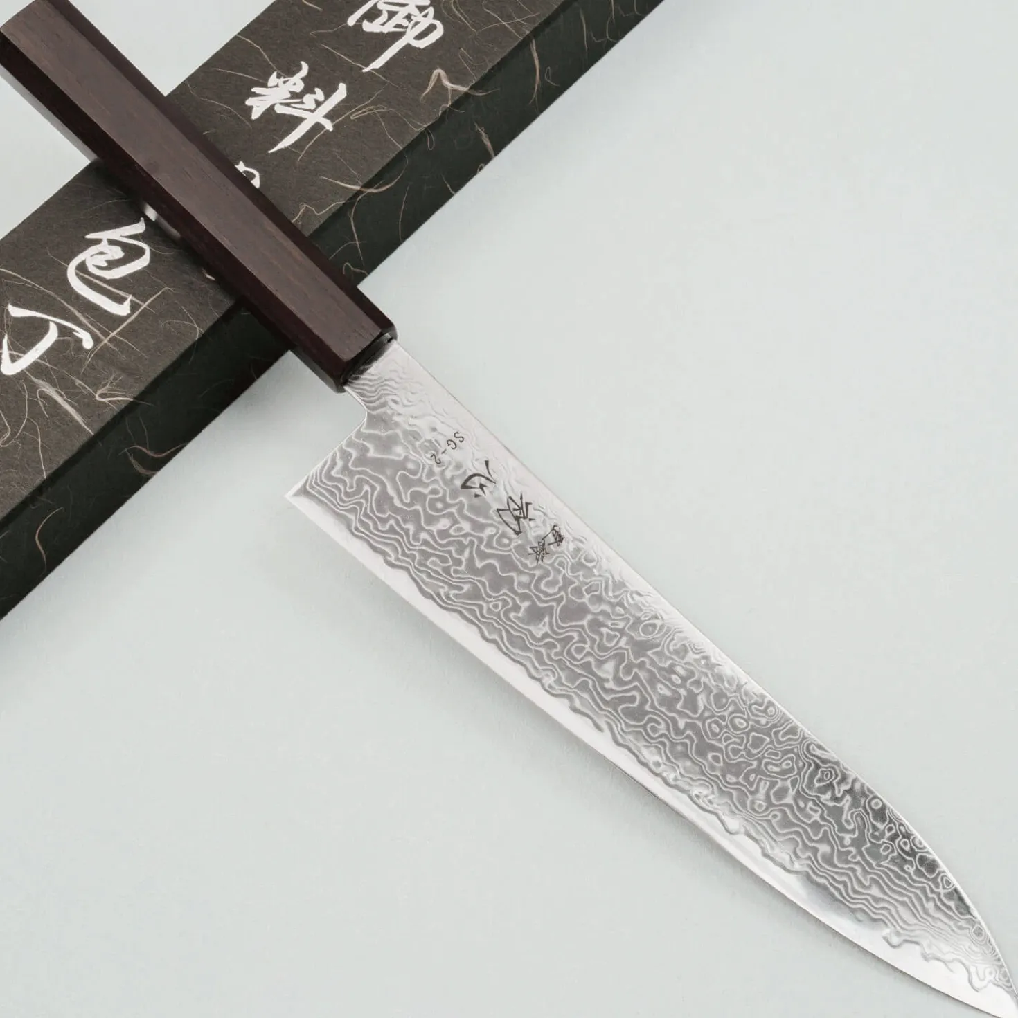 Hatsukokoro Ryuhyo SG2 Damast Ebony Gyuto 21 cm
