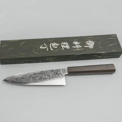 Hatsukokoro Ryuhyo SG2 Damast Ebony Santoku 18 cm