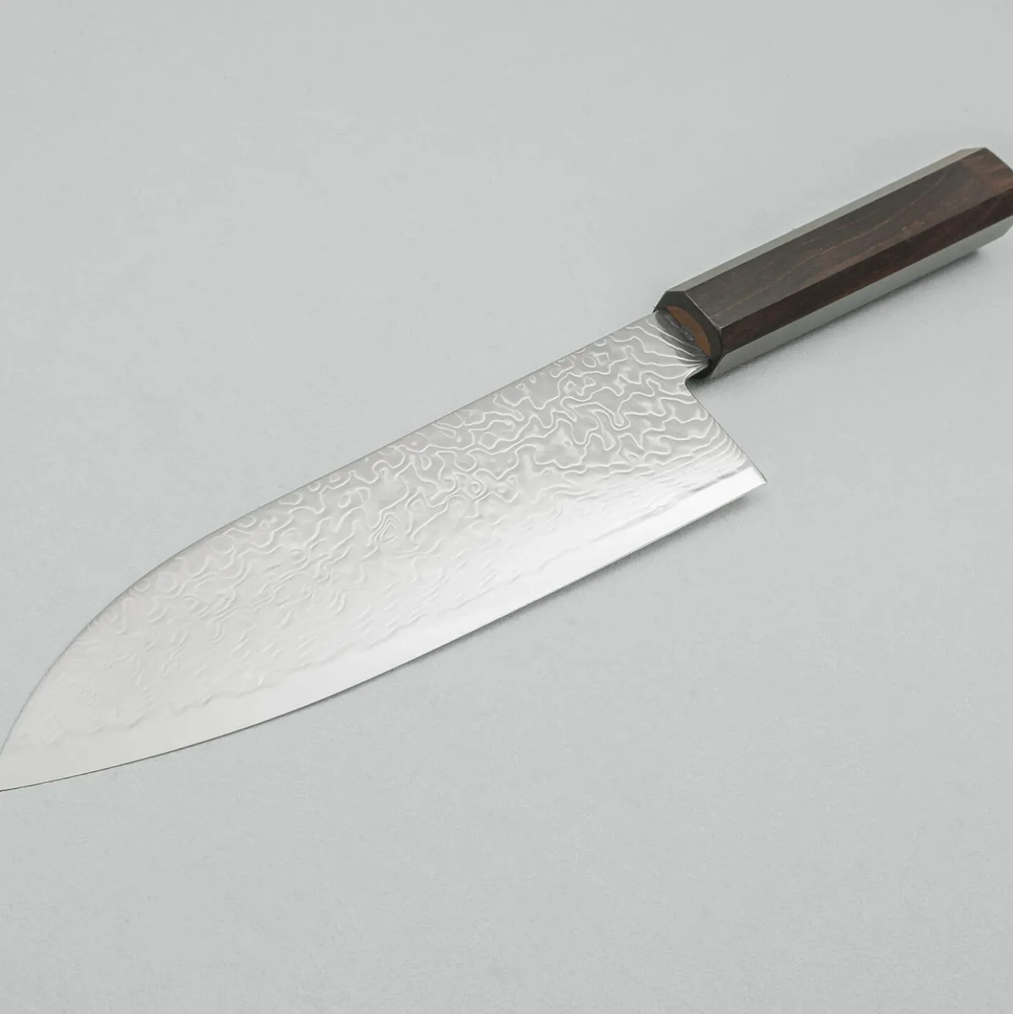 Hatsukokoro Ryuhyo SG2 Damast Ebony Santoku 18 cm