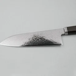 Hatsukokoro Ryuhyo SG2 Damast Curved Ebony Santoku 18 cm