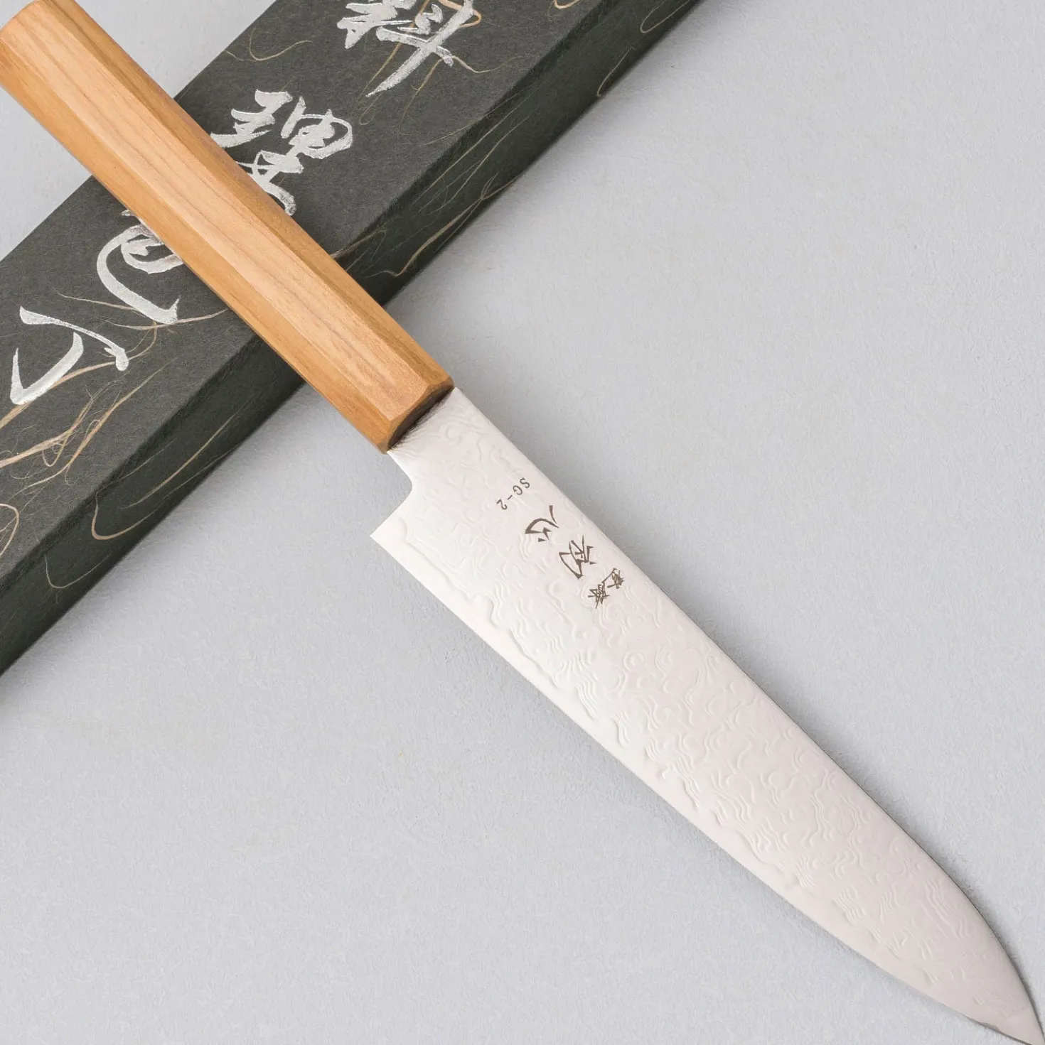 Hatsukokoro Ryuhyo SG2 Damast Olive Petty 15 cm