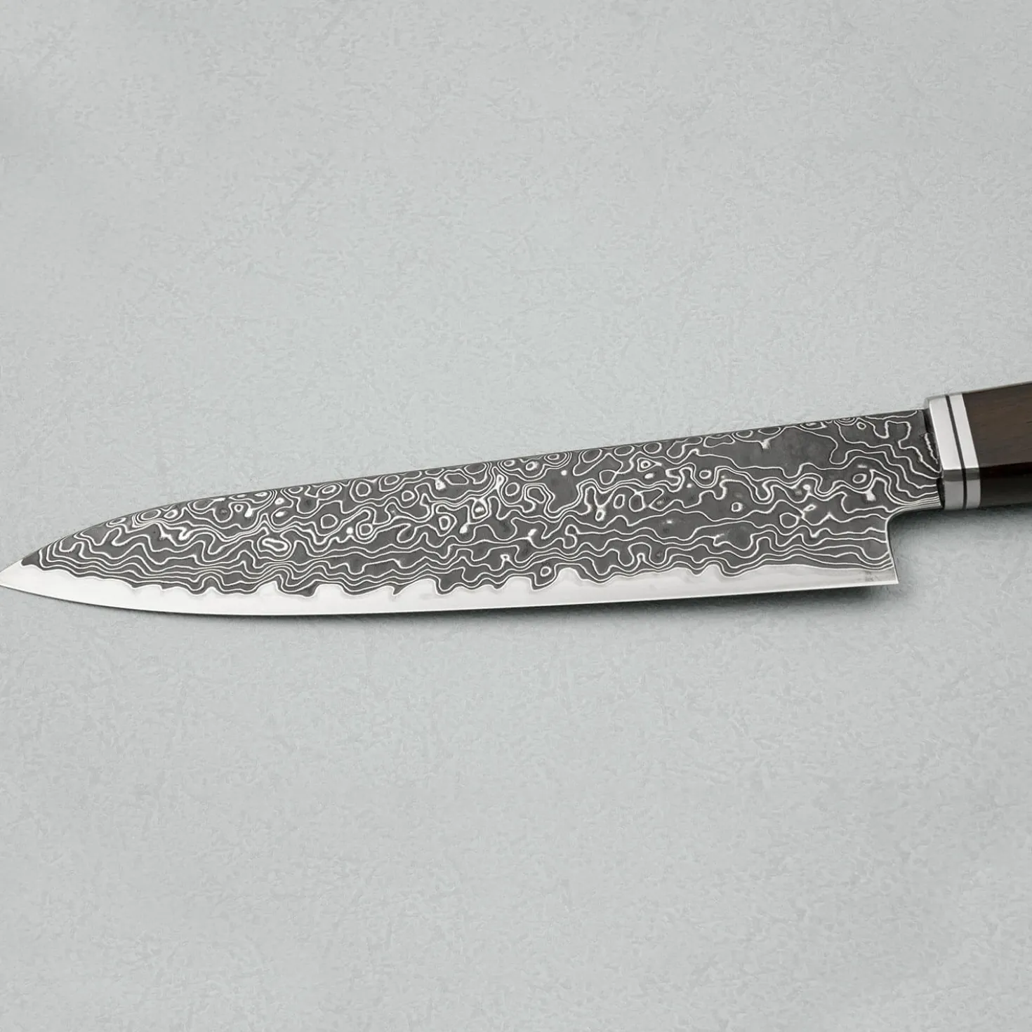 Hatsukokoro Ryuhyo SG2 Damast Kurozome Curved Ebony Petty 15 cm