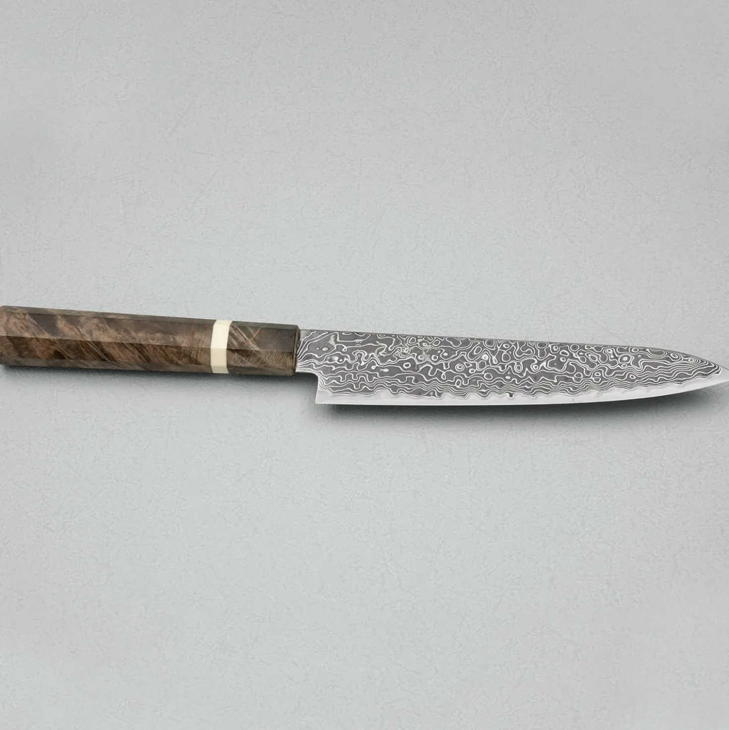Hatsukokoro Ryuhyo SG2 Damast Kurozome Birch Petty 15 cm